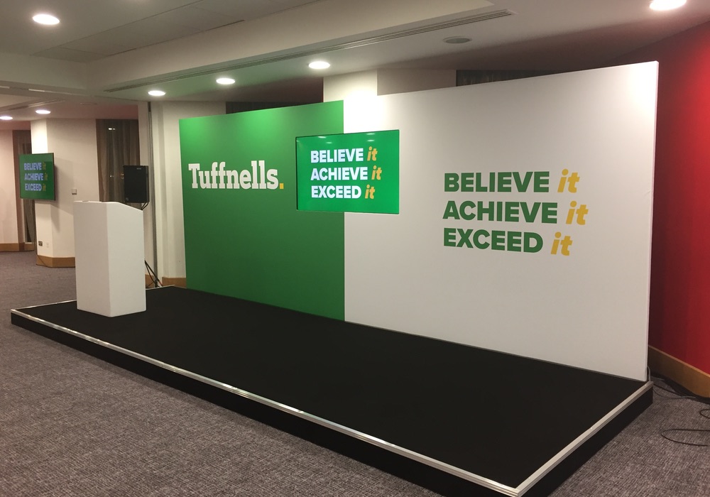 east midlands conference stage set